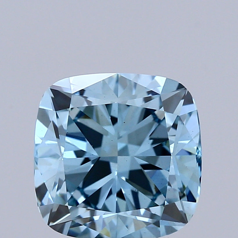 2.00 Carat Cushion Shaped, Excellent Cut, FANCY VIVID BLUE Color, VS1 Clarity, IGI Certified Lab Grown Diamond