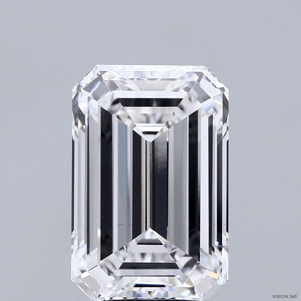 5.02 Carat Emerald Shaped, Ideal Cut, E Color, VS1 Clarity, IGI Certified Lab Grown Diamond