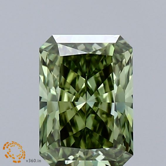 1.05 Carat Radiant Shaped, Ideal Cut, FANCY VIVID GREEN Color, VS1 Clarity, IGI Certified Lab Grown Diamond