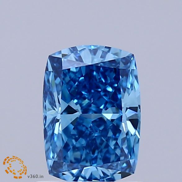 1.06 Carat Cushion Shaped, Ideal Cut, FANCY VIVID BLUE Color, VVS2 Clarity, IGI Certified Lab Grown Diamond