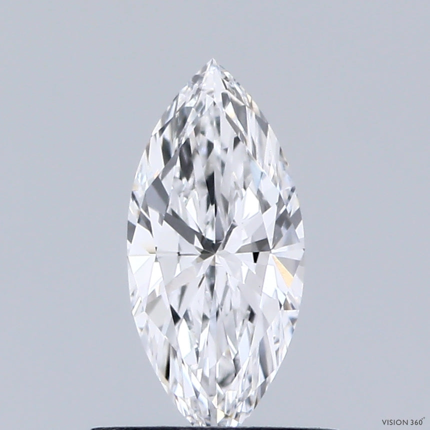 0.57 Carat Marquise Shaped, Excellent Cut, D Color, VVS2 Clarity, IGI Certified Lab Grown Diamond