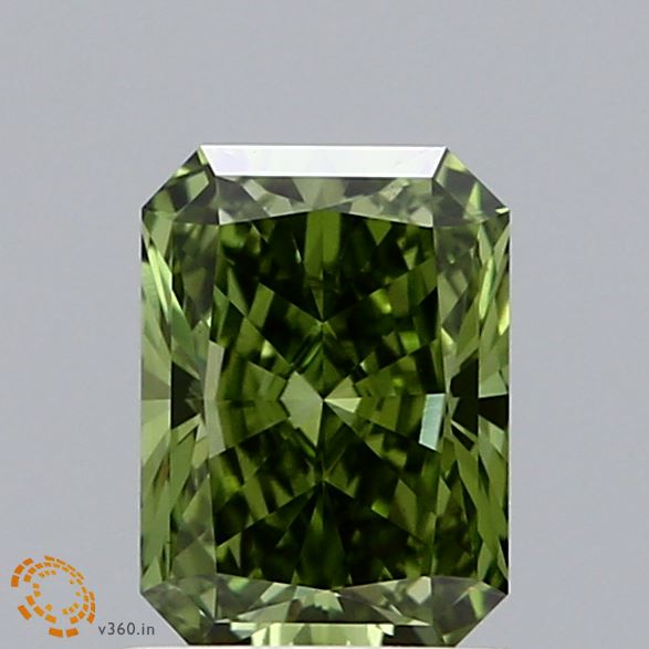 1.04 Carat Radiant Shaped, Ideal Cut, FANCY VIVID GREEN Color, VS1 Clarity, IGI Certified Lab Grown Diamond