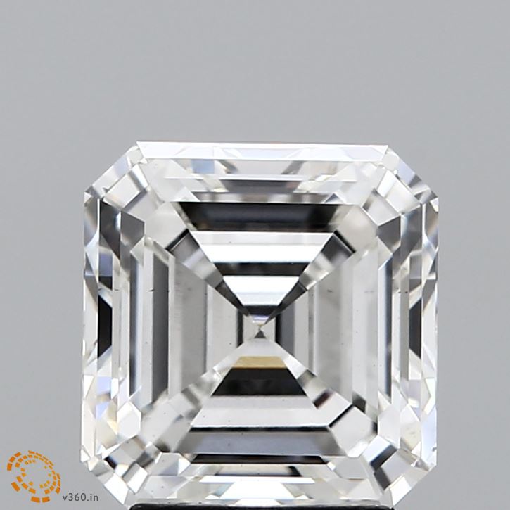 3.14 Carat Asscher Shaped, Ideal Cut, F Color, VS1 Clarity, IGI Certified Lab Grown Diamond