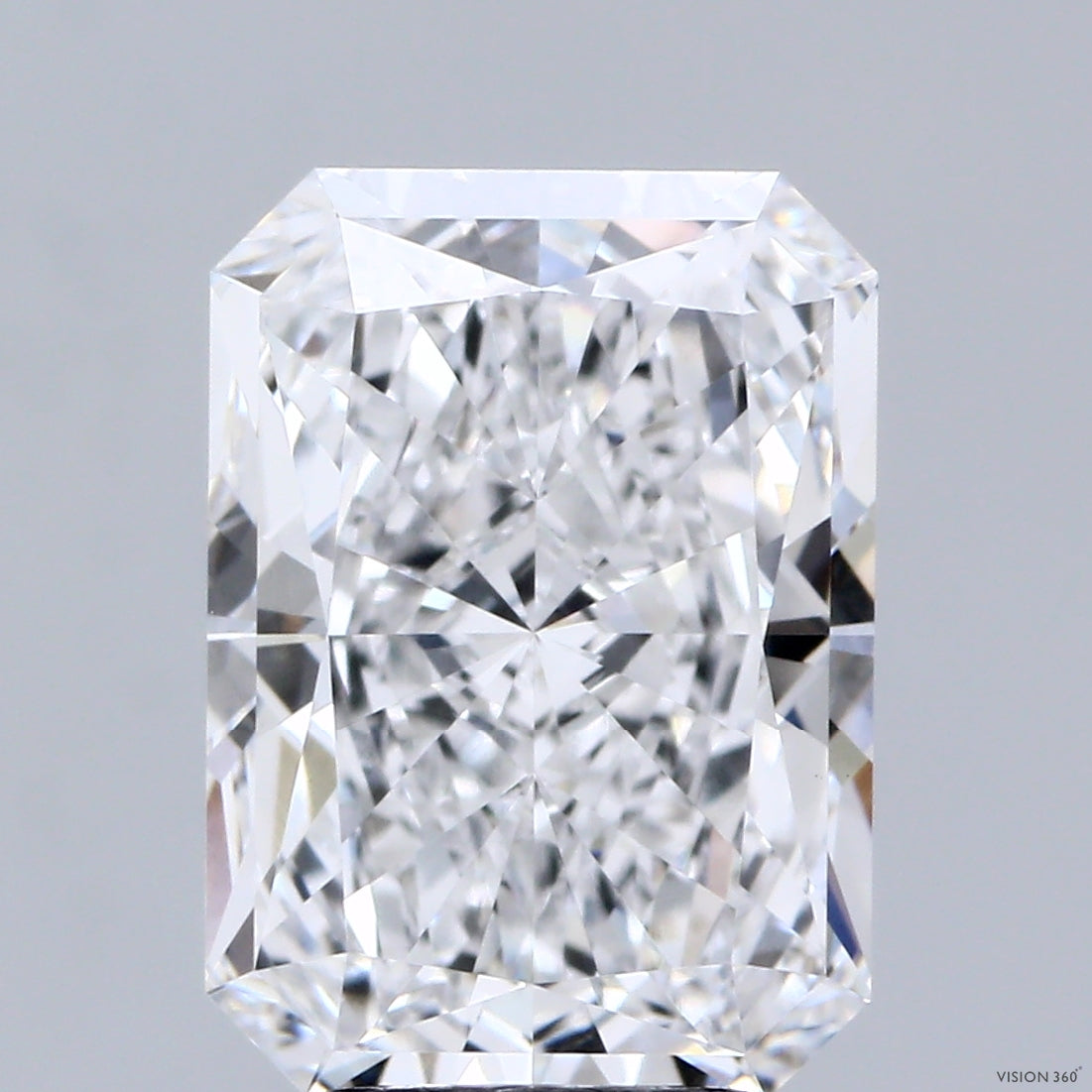 3.83 Carat Radiant Shaped, Ideal Cut, D Color, VVS2 Clarity, IGI Certified Lab Grown Diamond