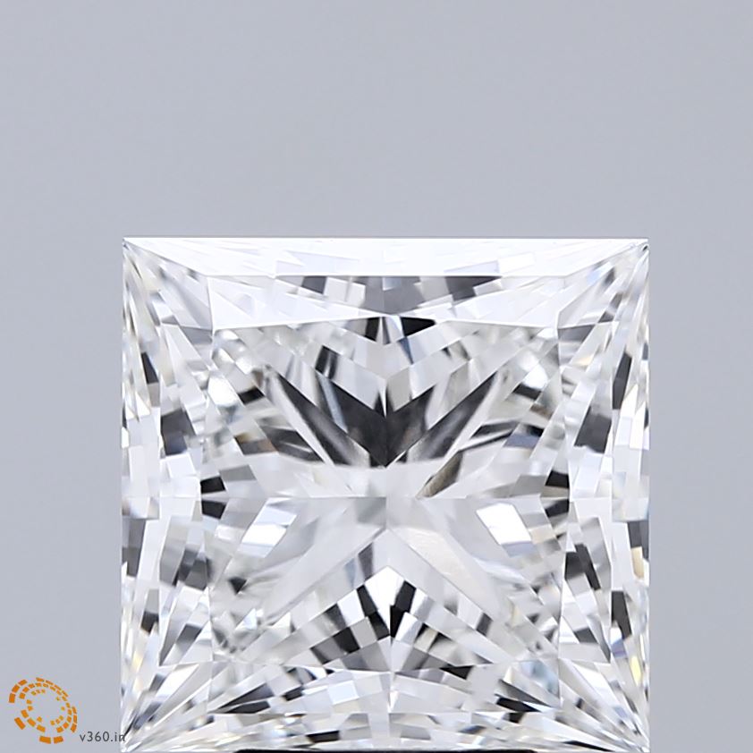 5.31 Carat Princess Shaped, Ideal Cut, E Color, VVS2 Clarity, IGI Certified Lab Grown Diamond