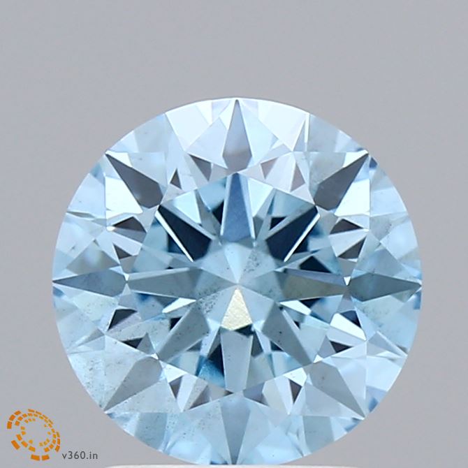 2.09 Carat Round Shaped, Ideal Cut, FANCY INTENSE BLUE Color, SI1 Clarity, IGI Certified Lab Grown Diamond