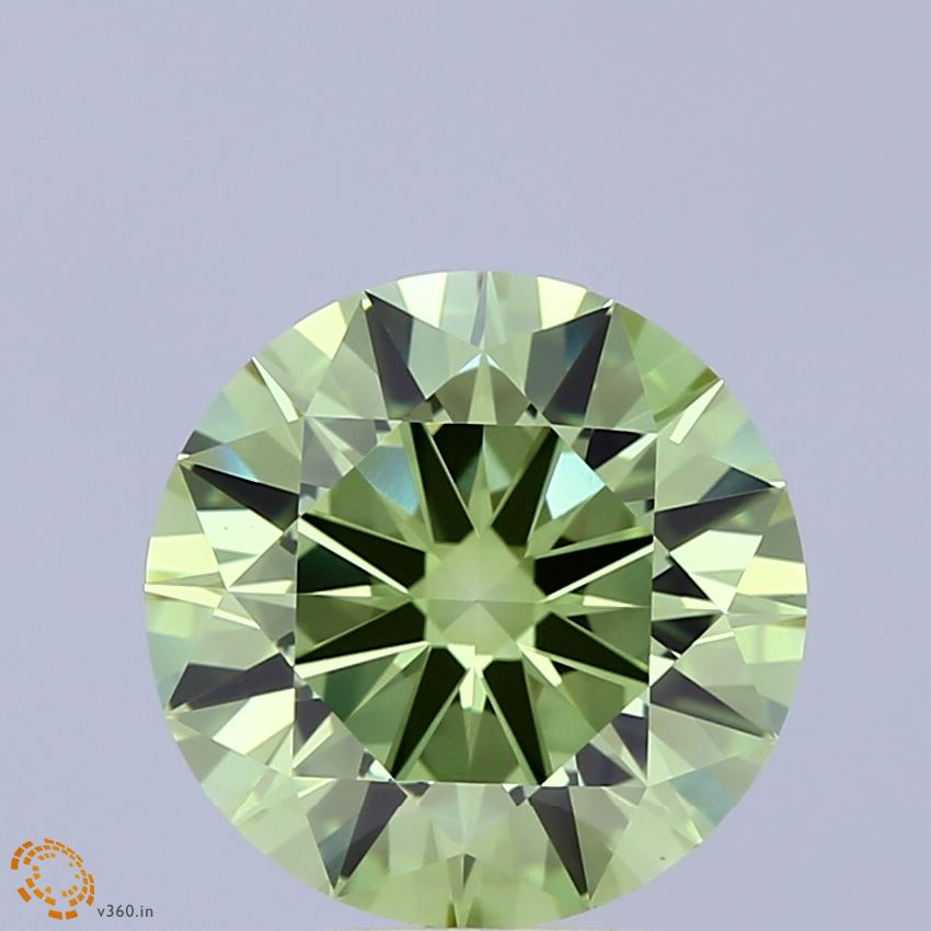 3.50 Carat Round Shaped, Excellent Cut, FANCY VIVID GREEN Color, VS1 Clarity, IGI Certified Lab Grown Diamond