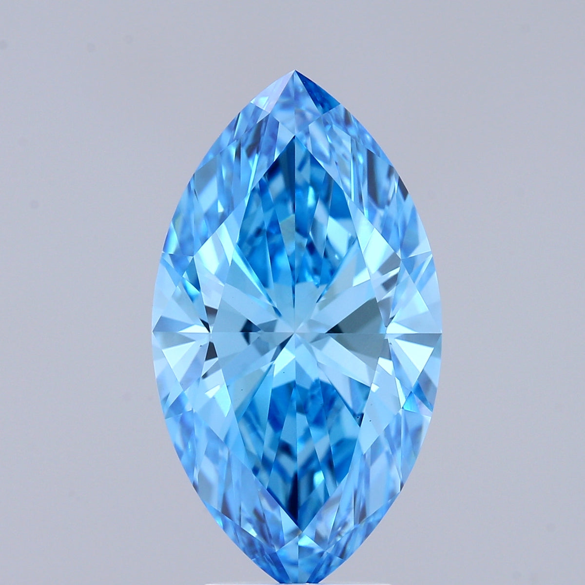 4.76 Carat Marquise Shaped, Ideal Cut, FANCY VIVID BLUE Color, VS1 Clarity, IGI Certified Lab Grown Diamond