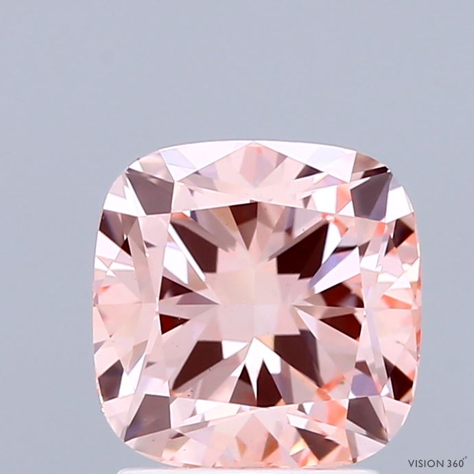 2.26 Carat Cushion Shaped, Ideal Cut, FANCY INTENSE PINK Color, VS1 Clarity, IGI Certified Lab Grown Diamond