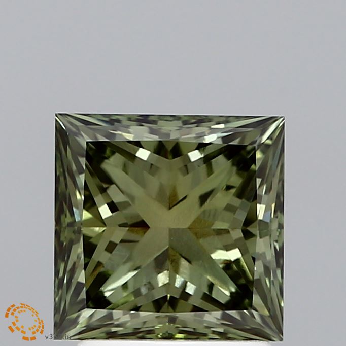 2.05 Carat Princess Shaped, Ideal Cut, FANCY VIVID GREEN Color, VS1 Clarity, IGI Certified Lab Grown Diamond