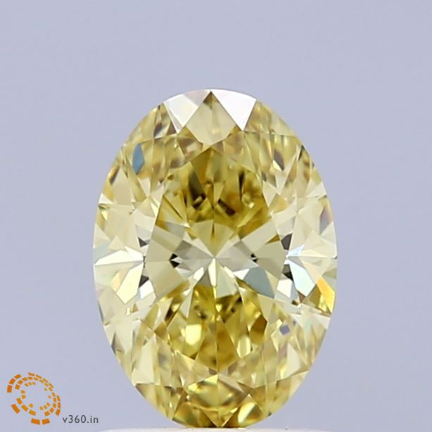 1.02 Carat Oval Shaped, Ideal Cut, FANCY INTENSE YELLOW Color, VS1 Clarity, IGI Certified Lab Grown Diamond