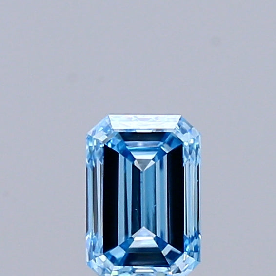 0.30 Carat Emerald Shaped, Very Good Cut, FANCY VIVID BLUE Color, VS1 Clarity, IGI Certified Lab Grown Diamond