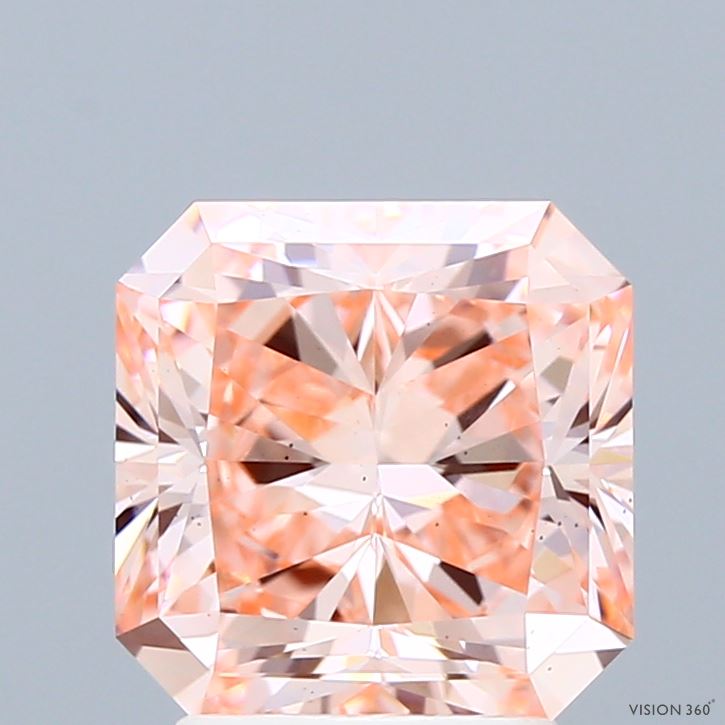 3.01 Carat Radiant Shaped, Ideal Cut, FANCY INTENSE PINK Color, VS2 Clarity, IGI Certified Lab Grown Diamond