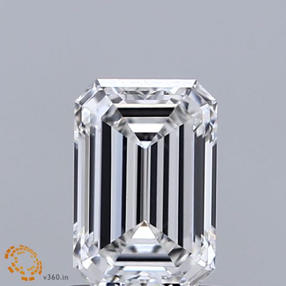 0.95 Carat Emerald Shaped, Ideal Cut, E Color, VVS2 Clarity, IGI Certified Lab Grown Diamond