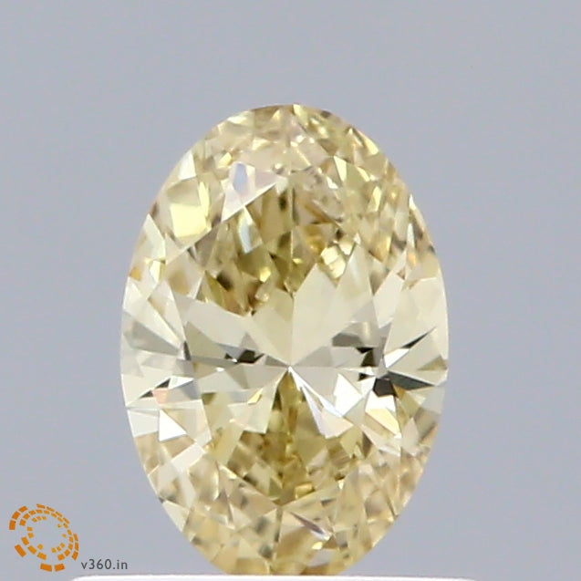 0.41 Carat Oval Shaped, Ideal Cut, FANCY YELLOW Color, VVS2 Clarity, IGI Certified Lab Grown Diamond