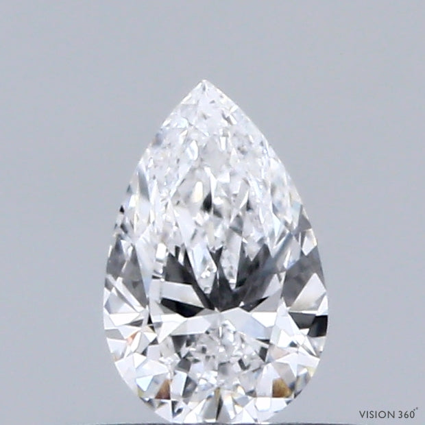 0.33 Carat Pear Shaped, Ideal Cut, D Color, VVS2 Clarity, IGI Certified Lab Grown Diamond