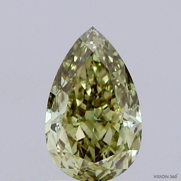 1.12 Carat Pear Shaped, Excellent Cut, FANCY VIVID GREEN Color, VVS2 Clarity, IGI Certified Lab Grown Diamond