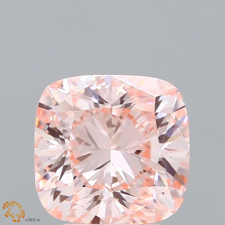3.02 Carat Cushion Shaped, Ideal Cut, FANCY INTENSE PINK Color, VVS2 Clarity, IGI Certified Lab Grown Diamond