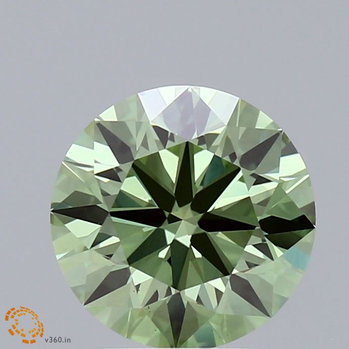 2.01 Carat Round Shaped, Ideal Cut, FANCY VIVID GREEN Color, VS1 Clarity, IGI Certified Lab Grown Diamond
