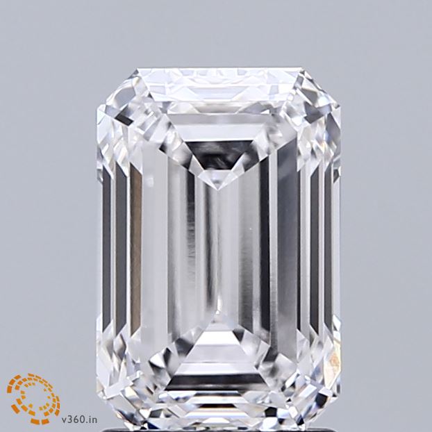 2.03 Carat Emerald Shaped, Ideal Cut, E Color, VVS1 Clarity, IGI Certified Lab Grown Diamond