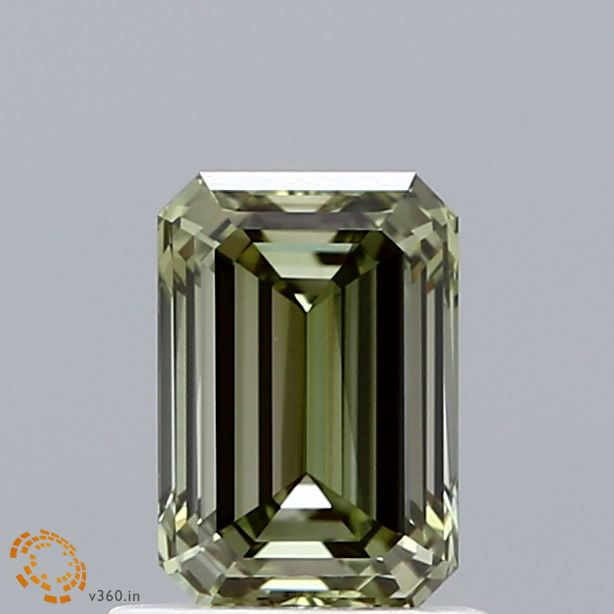 1.05 Carat Emerald Shaped, Ideal Cut, FANCY INTENSE GREEN Color, VS1 Clarity, IGI Certified Lab Grown Diamond