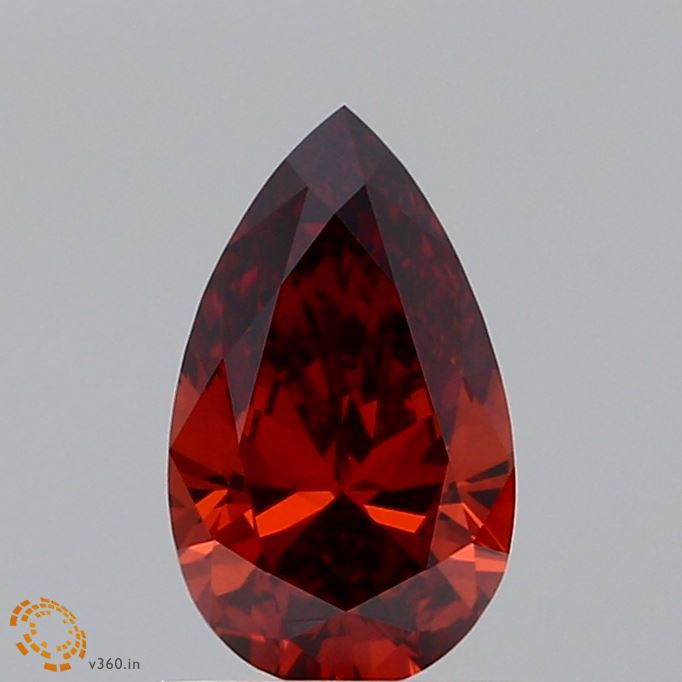 0.90 Carat Pear Shaped, Ideal Cut, FANCY DEEP ORANGE Color, VS1 Clarity, IGI Certified Lab Grown Diamond