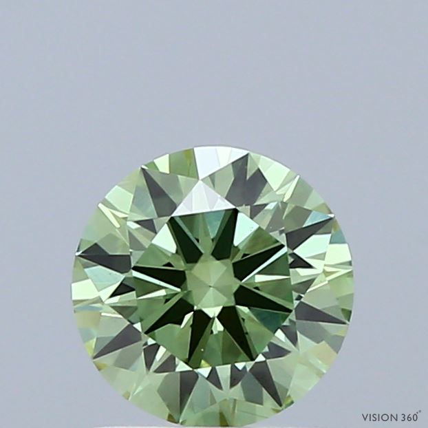 0.95 Carat Round Shaped, Ideal Cut, FANCY VIVID GREEN Color, VS1 Clarity, IGI Certified Lab Grown Diamond