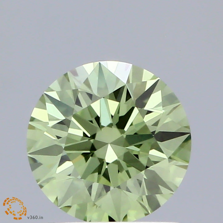 0.96 Carat Round Shaped, Excellent Cut, FANCY VIVID GREEN Color, VVS2 Clarity, IGI Certified Lab Grown Diamond