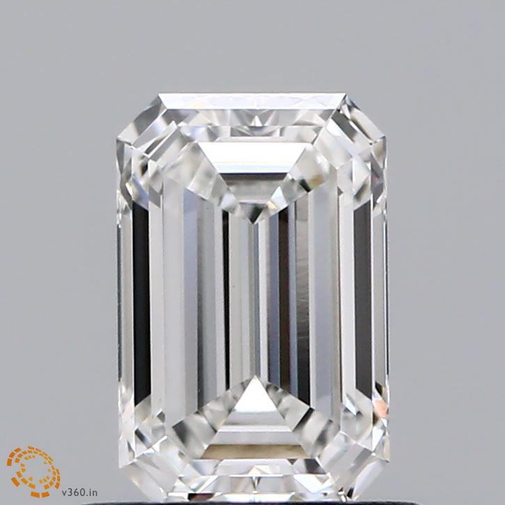 0.93 Carat Emerald Shaped, Ideal Cut, E Color, VVS2 Clarity, IGI Certified Lab Grown Diamond
