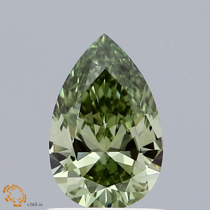 1.01 Carat Pear Shaped, Ideal Cut, FANCY VIVID GREEN Color, VVS2 Clarity, IGI Certified Lab Grown Diamond