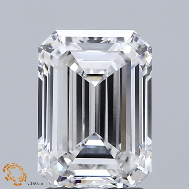 2.02 Carat Emerald Shaped, Ideal Cut, E Color, VVS1 Clarity, IGI Certified Lab Grown Diamond