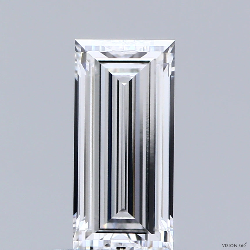 1.06 Carat Baguette Shaped, Very Good Cut, D Color, VVS2 Clarity, IGI Certified Lab Grown Diamond