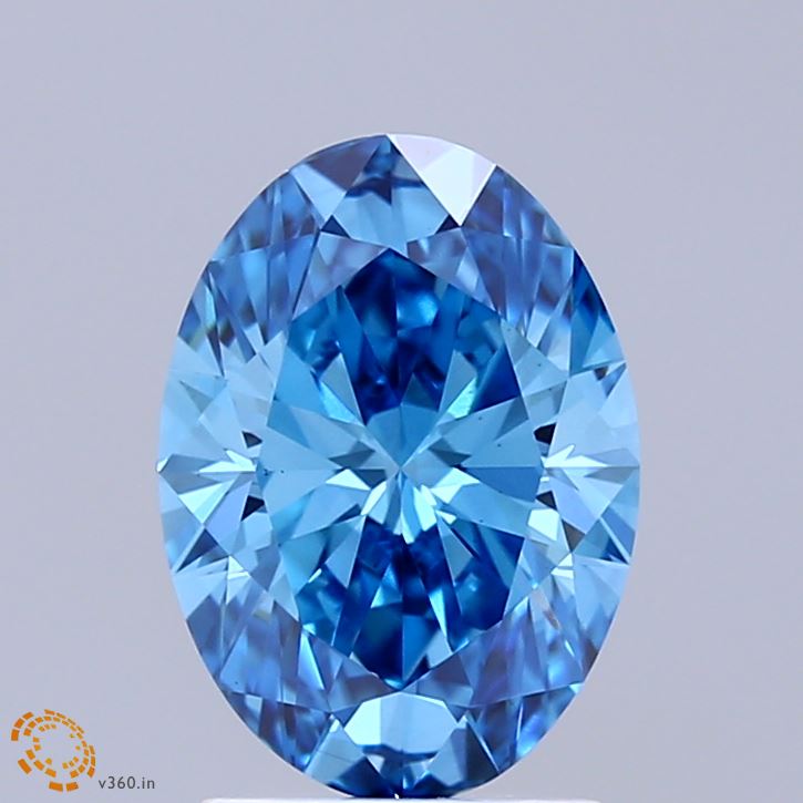 2.00 Carat Oval Shaped, Ideal Cut, FANCY VIVID BLUE Color, VS1 Clarity, IGI Certified Lab Grown Diamond