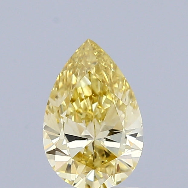 0.40 Carat Pear Shaped, Ideal Cut, FANCY YELLOW Color, VVS2 Clarity, IGI Certified Lab Grown Diamond