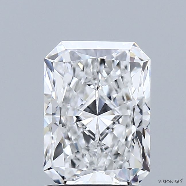 1.62 Carat Radiant Shaped, Ideal Cut, D Color, VVS1 Clarity, IGI Certified Lab Grown Diamond