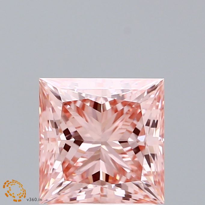 2.02 Carat Princess Shaped, Ideal Cut, FANCY VIVID PINK Color, VS1 Clarity, IGI Certified Lab Grown Diamond