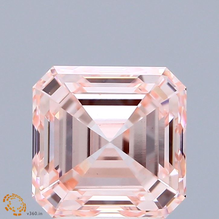 3.10 Carat Asscher Shaped, Excellent Cut, FANCY INTENSE PINK Color, VS1 Clarity, IGI Certified Lab Grown Diamond