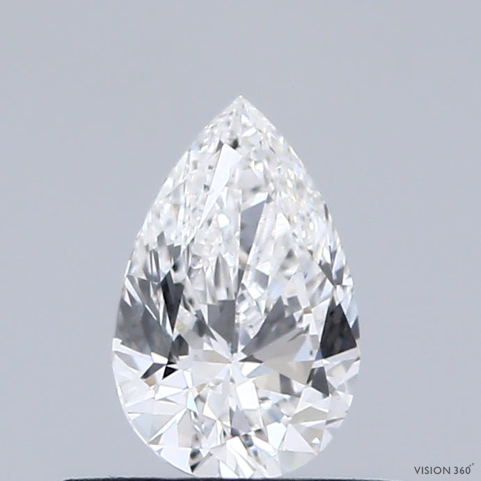 0.45 Carat Pear Shaped, Ideal Cut, D Color, VVS2 Clarity, IGI Certified Lab Grown Diamond