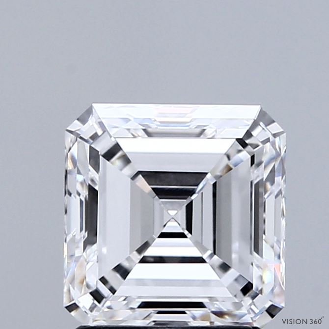 2.00 Carat Asscher Shaped, Excellent Cut, D Color, VVS2 Clarity, IGI Certified Lab Grown Diamond