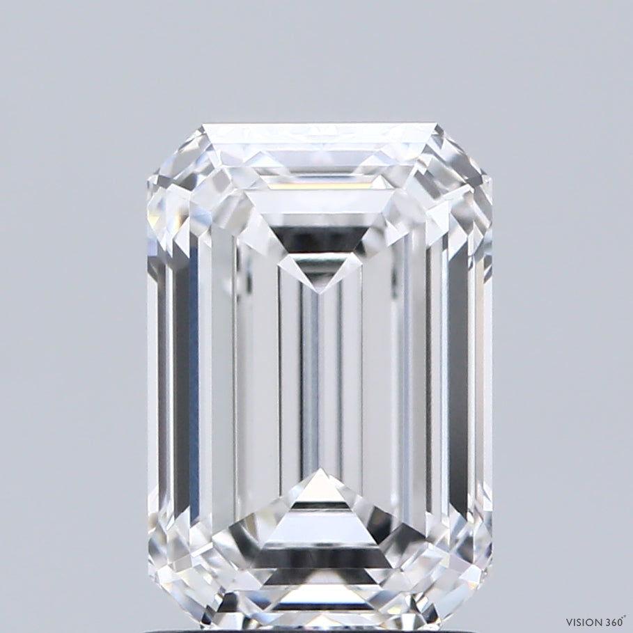 2.01 Carat Emerald Shaped, Ideal Cut, E Color, VVS1 Clarity, IGI Certified Lab Grown Diamond