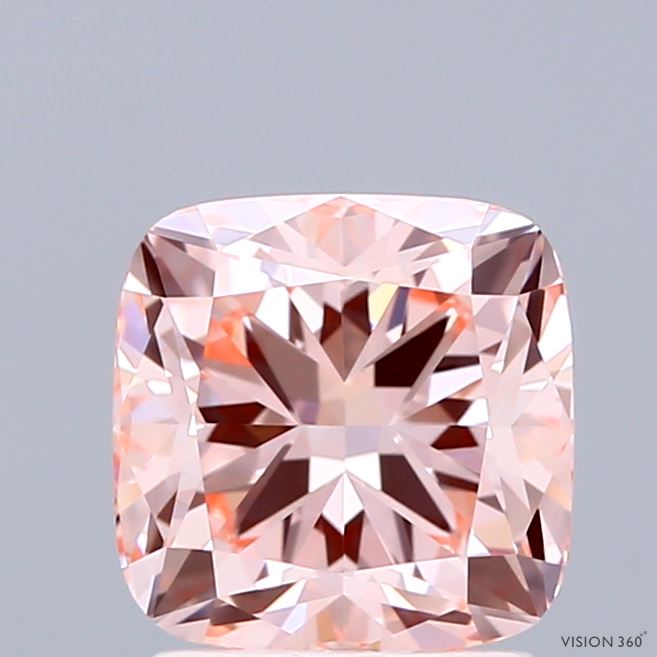 2.01 Carat Cushion Shaped, Ideal Cut, FANCY INTENSE PINK Color, VVS2 Clarity, IGI Certified Lab Grown Diamond