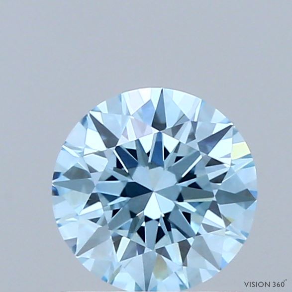 1.00 Carat Round Shaped, Excellent Cut, FANCY VIVID BLUE Color, VVS2 Clarity, IGI Certified Lab Grown Diamond
