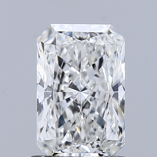 0.97 Carat Radiant Shaped, Ideal Cut, F Color, VS1 Clarity, IGI Certified Lab Grown Diamond