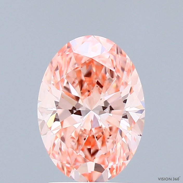 1.54 Carat Oval Shaped, Ideal Cut, FANCY VIVID PINK Color, VS1 Clarity, IGI Certified Lab Grown Diamond