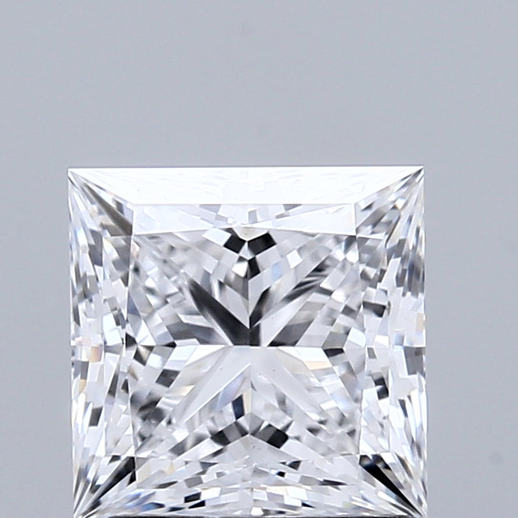 1.52 Carat Princess Shaped, Ideal Cut, D Color, VS1 Clarity, IGI Certified Lab Grown Diamond