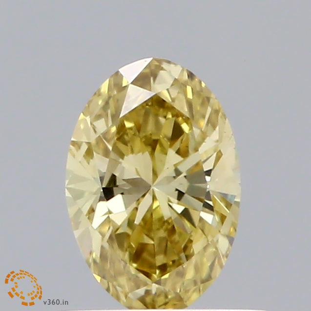 0.42 Carat Oval Shaped, Ideal Cut, FANCY VIVID YELLOW Color, VS1 Clarity, IGI Certified Lab Grown Diamond