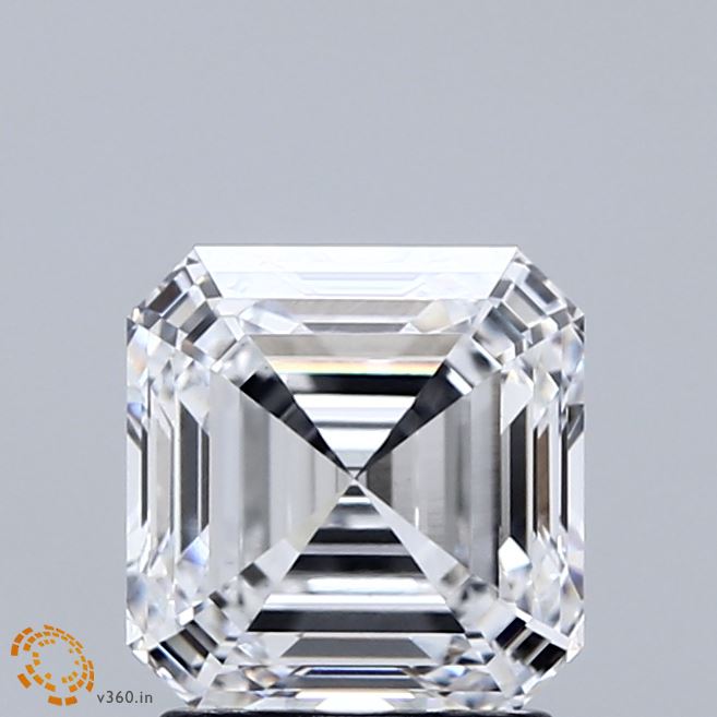 2.00 Carat Asscher Shaped, Ideal Cut, D Color, VS1 Clarity, IGI Certified Lab Grown Diamond