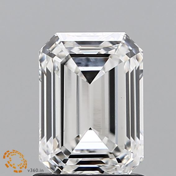 1.42 Carat Emerald Shaped, Ideal Cut, F Color, VS1 Clarity, IGI Certified Lab Grown Diamond