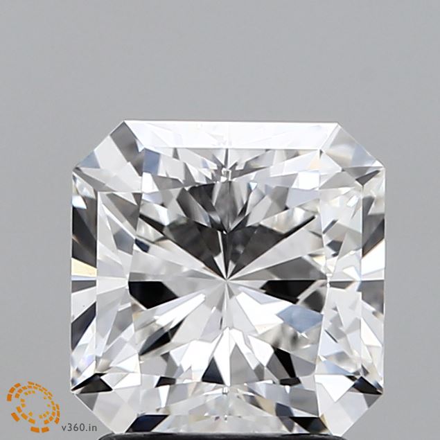 2.03 Carat Radiant Shaped, Ideal Cut, F Color, VS1 Clarity, IGI Certified Lab Grown Diamond