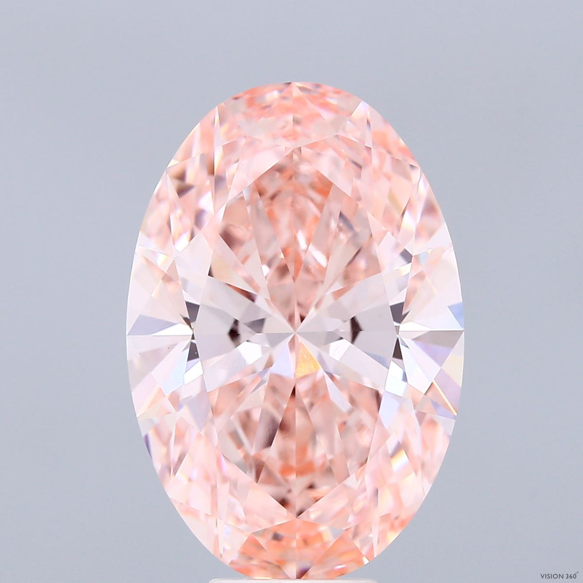 9.35 Carat Oval Shaped, Ideal Cut, FANCY VIVID PINK Color, VVS2 Clarity, IGI Certified Lab Grown Diamond